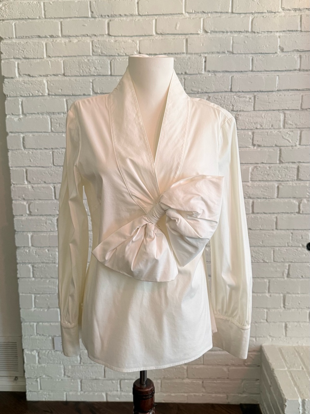 Stylish Bow-Front White Shirt